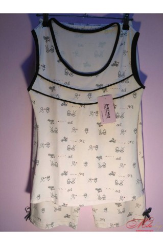 Пижама с бриджами 42-44 размера из хлопкового трикотажа